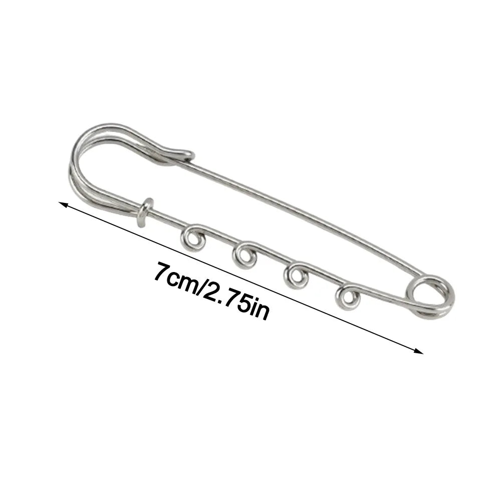Silver Safety Brooch Pins – Multi-Hole Scarf & Dress Connector