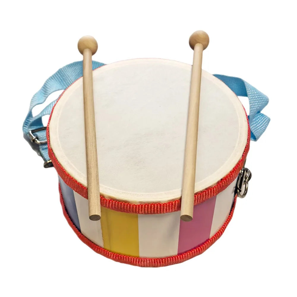 Kids Wooden Percussion Drum – Animal Pattern & Carry Strap