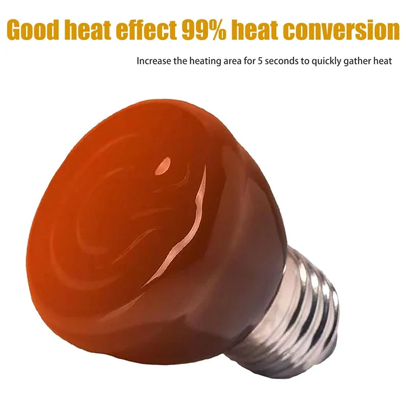 Far Infrared Ceramic Heating Lamp E27 Reptile Pet Warmer 20-80W