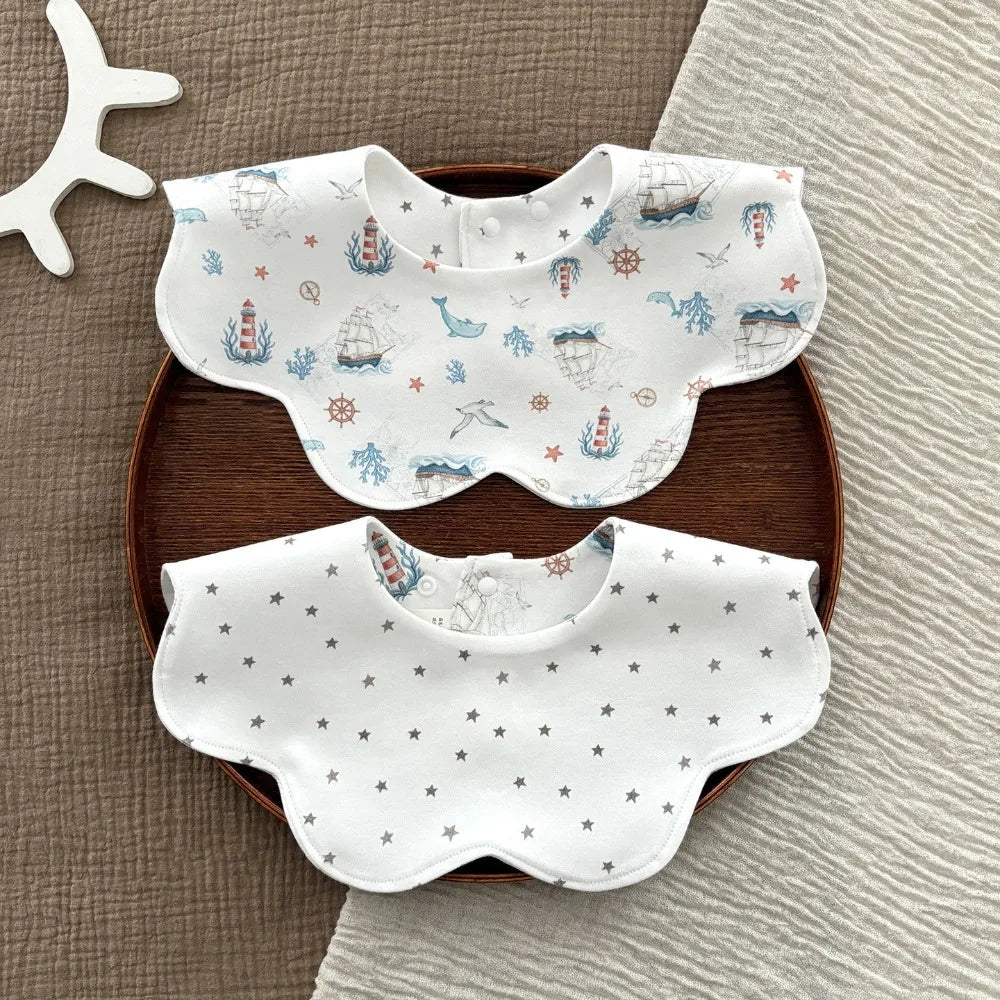 Reversible Baby Drool Bib – Soft Cotton Snap Closure Unisex