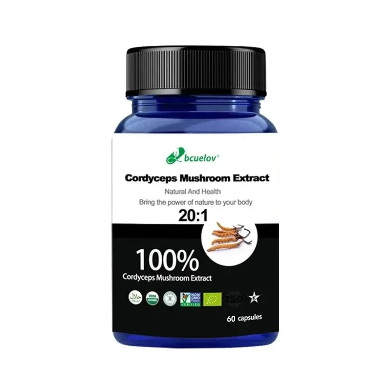 Pure Cordyceps Mushroom Extract Supplement | Vegetarian Caps