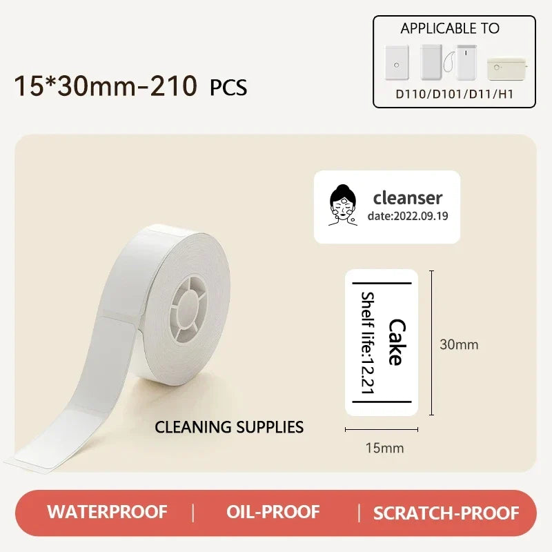 NIIMBOT Thermal Label Sticker Roll – D110, D11, D101 Compatible
