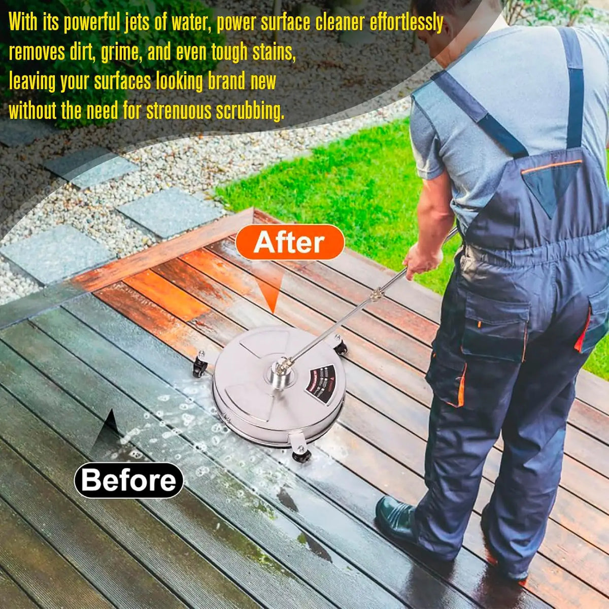 13" Pressure Washer Surface Cleaner – Wheels & Quick Connect