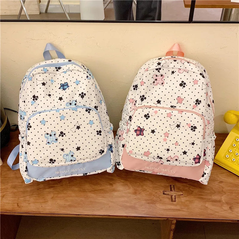 Large Capacity Star Pattern Backpack – Korean College Style