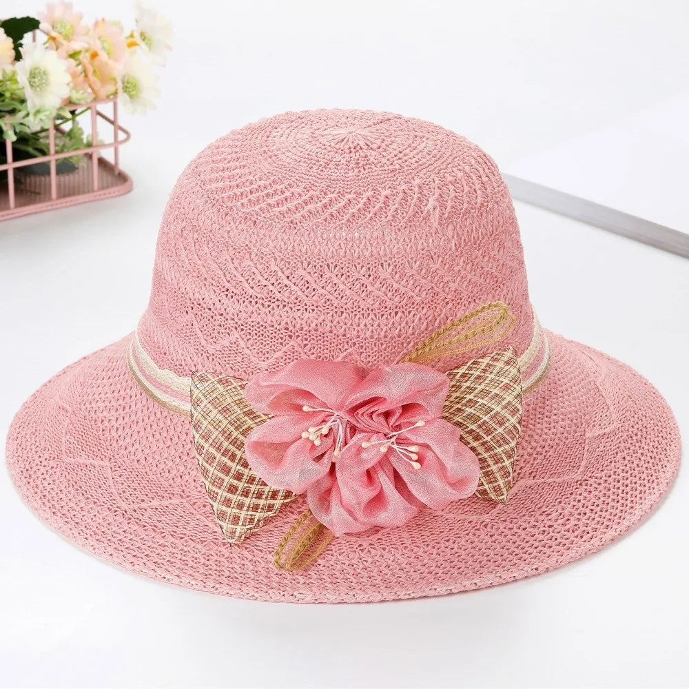 Women's Wide Brim Foldable Straw Sun Hat – Floral Beach