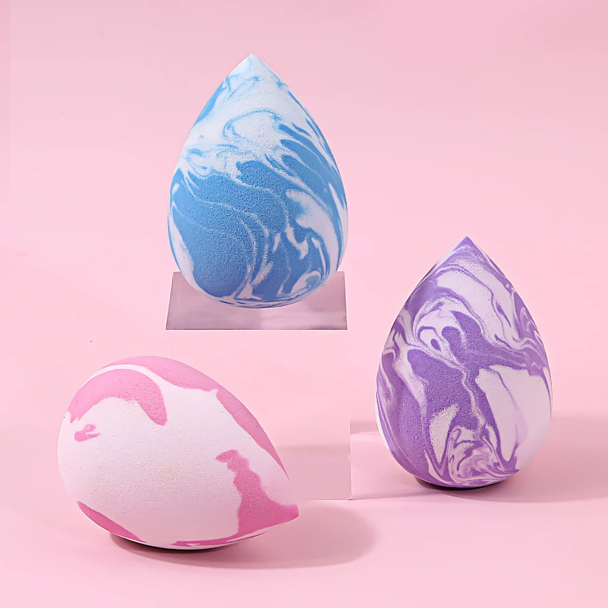 3PCS Two-Color Makeup Sponge Powder Puff – Dry & Wet Use