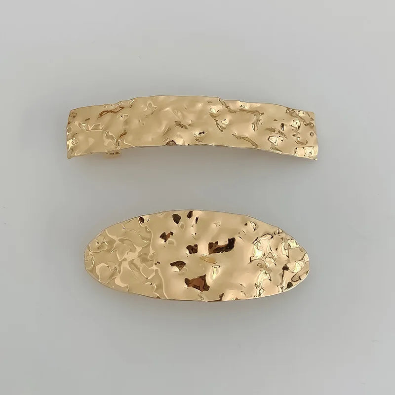 Metal Geometric Spring Hair Clip – Gold & Silver Plated