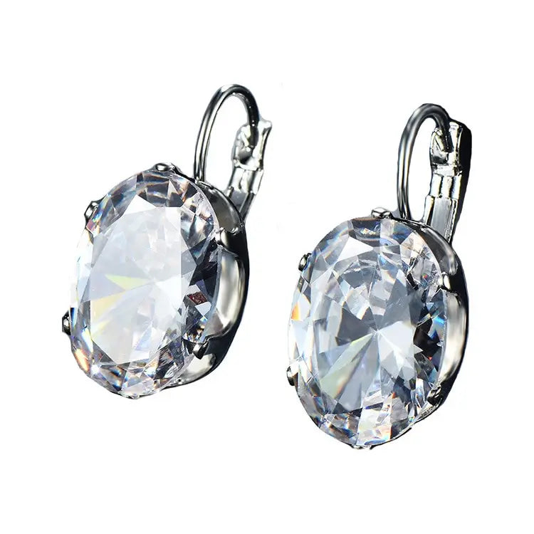 Women's Large Zircon Drop Earrings – Crystal Statement Jewelry