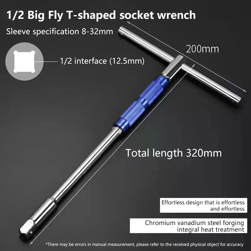 T-Handle Socket Wrench Set – Convertible Sockets & Lever Bar