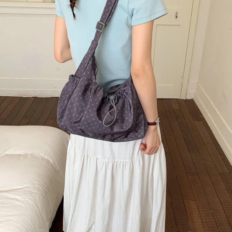 Korean Croissant Pleated Crossbody Shoulder Bag – Large Capacity