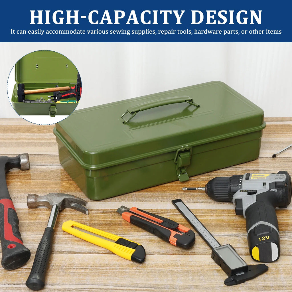 Iron Metal Tool Box Organizer – Multifunctional Carrying Case