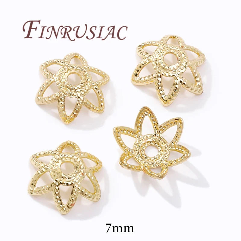 18K/14K Gold Plated Filigree Flower Bead Caps – Jewelry Making
