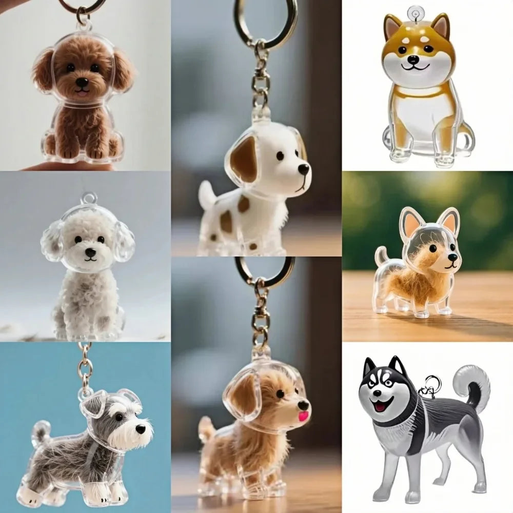 Dog Hair Memory Capsule Keychain – Pet Keepsake Pendant Gift