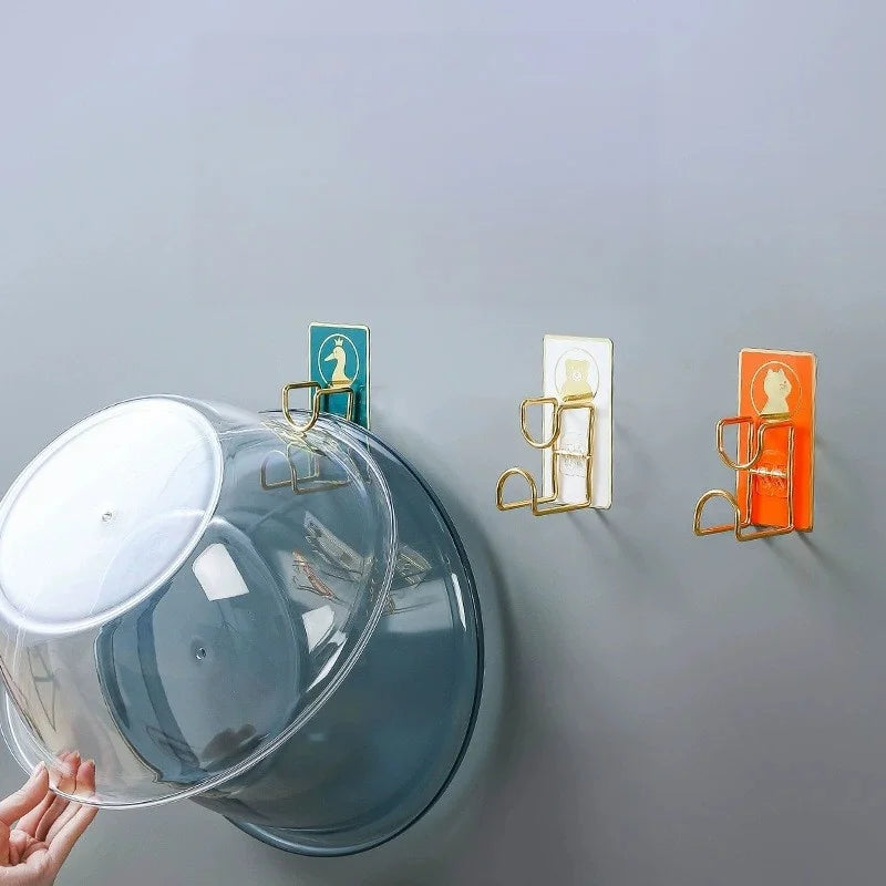 No-Drill Cartoon Wall Hook Washbasin Storage Rack | Stainless