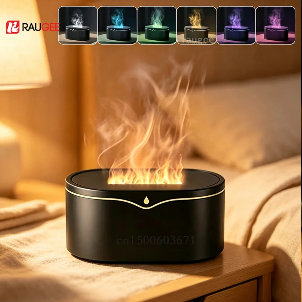 Raugee Flame Essential Oil Diffuser – 150ml LED Humidifier