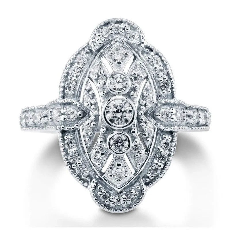 Women's Crystal Necklace Earrings Ring Set – Bridal Jewelry Gift