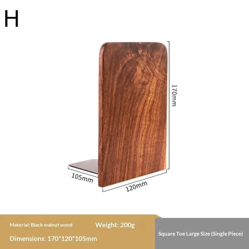 Walnut Wood Bookend Desktop Book Stand – Home Office Organizer