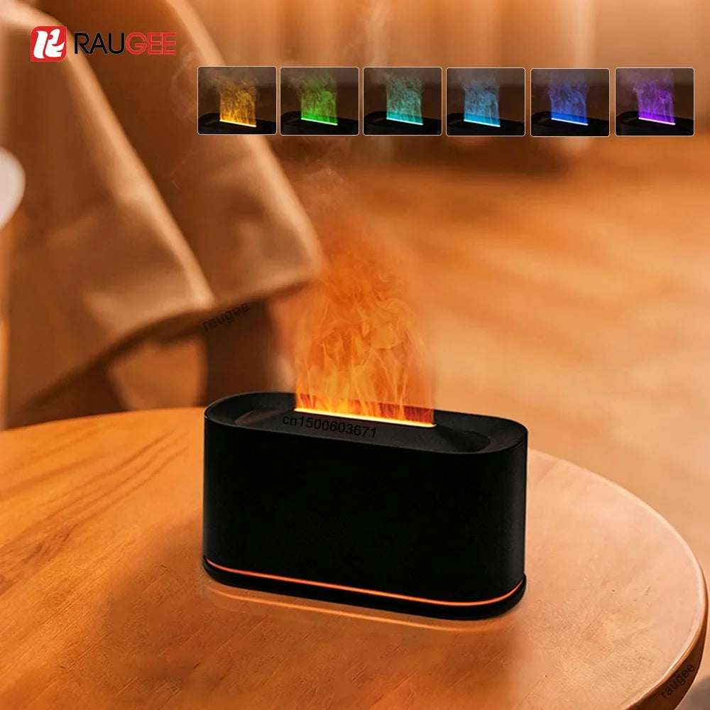 Raugee Flame Aroma Diffuser – USB Mini Humidifier Night Light