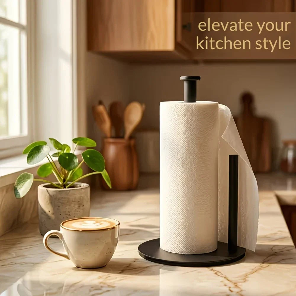 Stainless Steel Paper Towel Holder with Weighted Base
