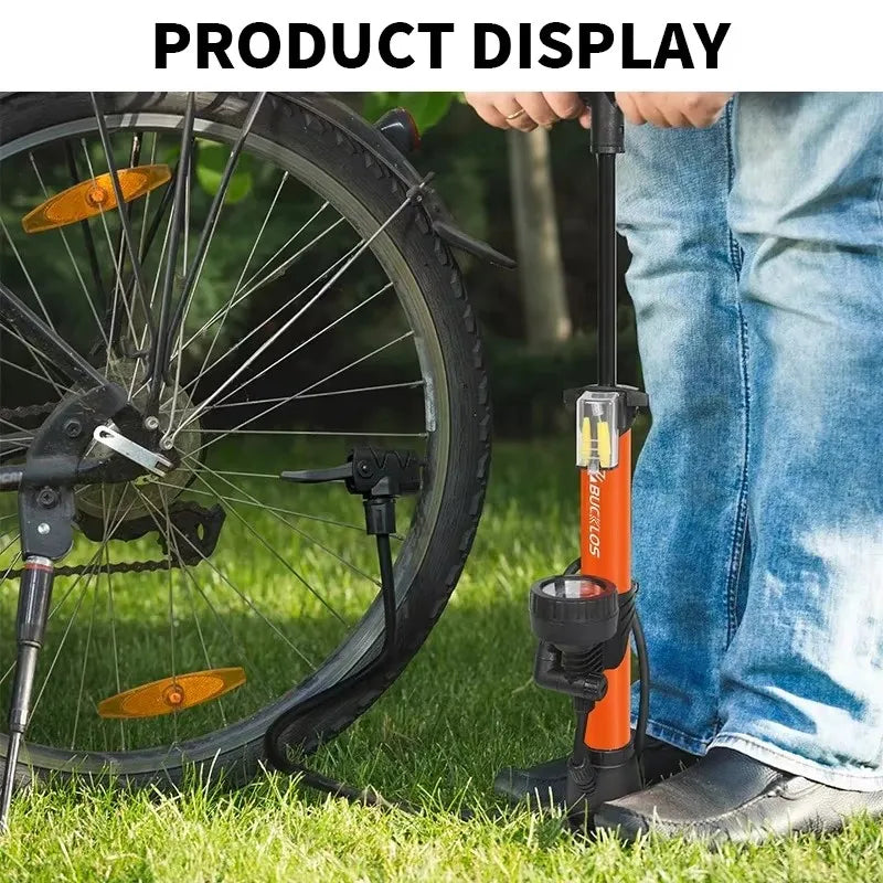 BUCKLOS 160PSI Bike Floor Pump Schrader Presta Valve