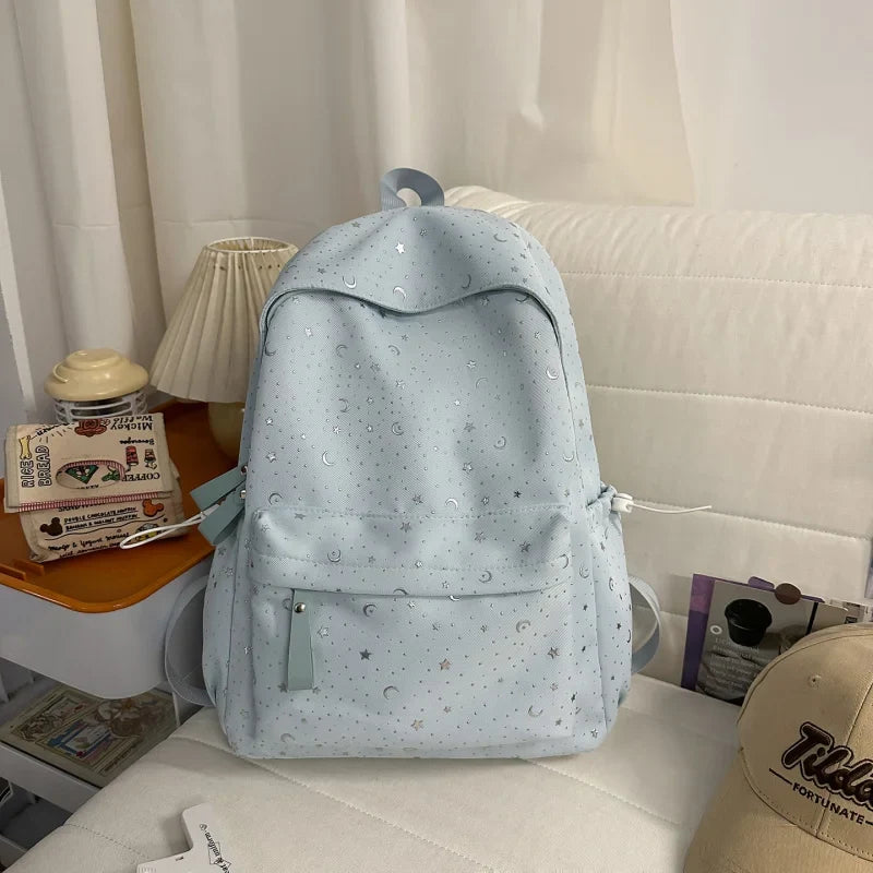Korean Star & Moon Lightweight Campus Backpack 20–35L