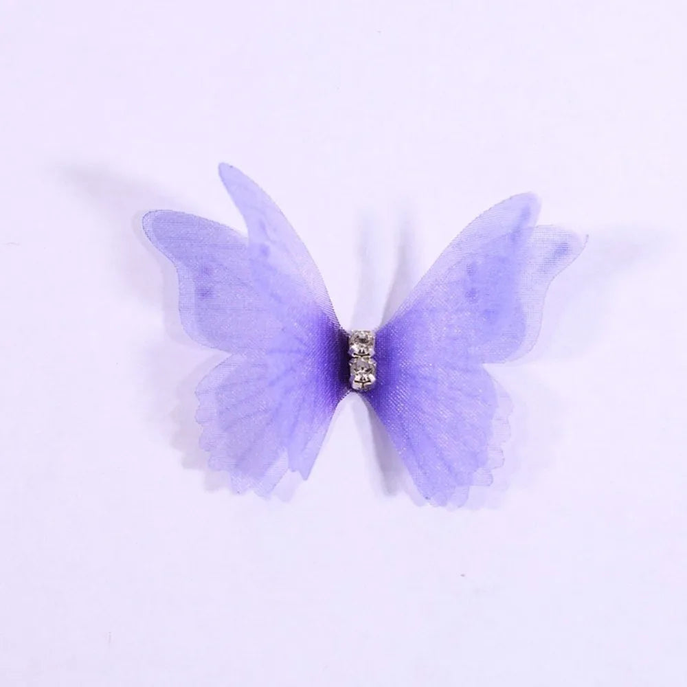 50Pcs 3D Organza Butterfly Appliques – Colorful Mesh Patches
