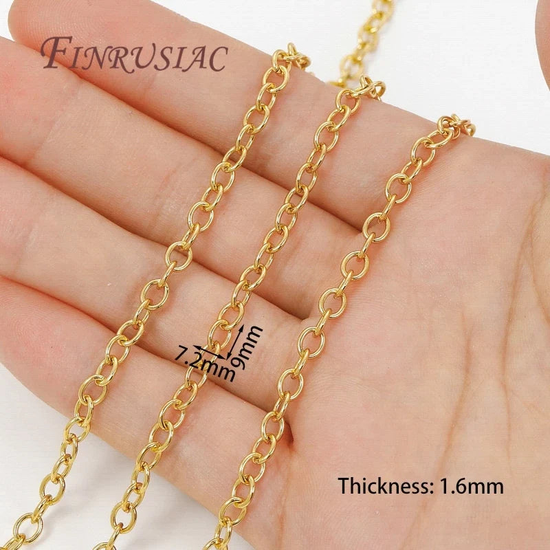 18K Gold Plated Brass Chain 1M – DIY Necklace & Bracelet