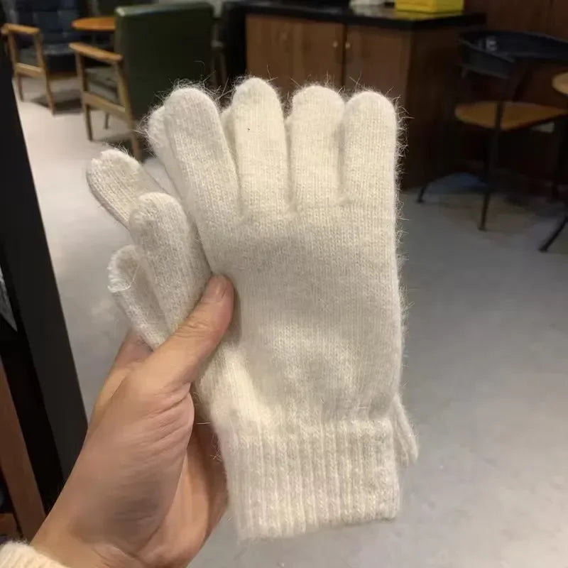 Women's Winter Cashmere Knit Gloves – Warm Full Finger