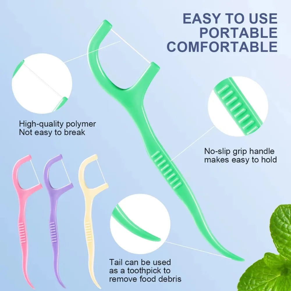 Mint Dental Floss Picks – Ultrafine Portable Flossing Sticks