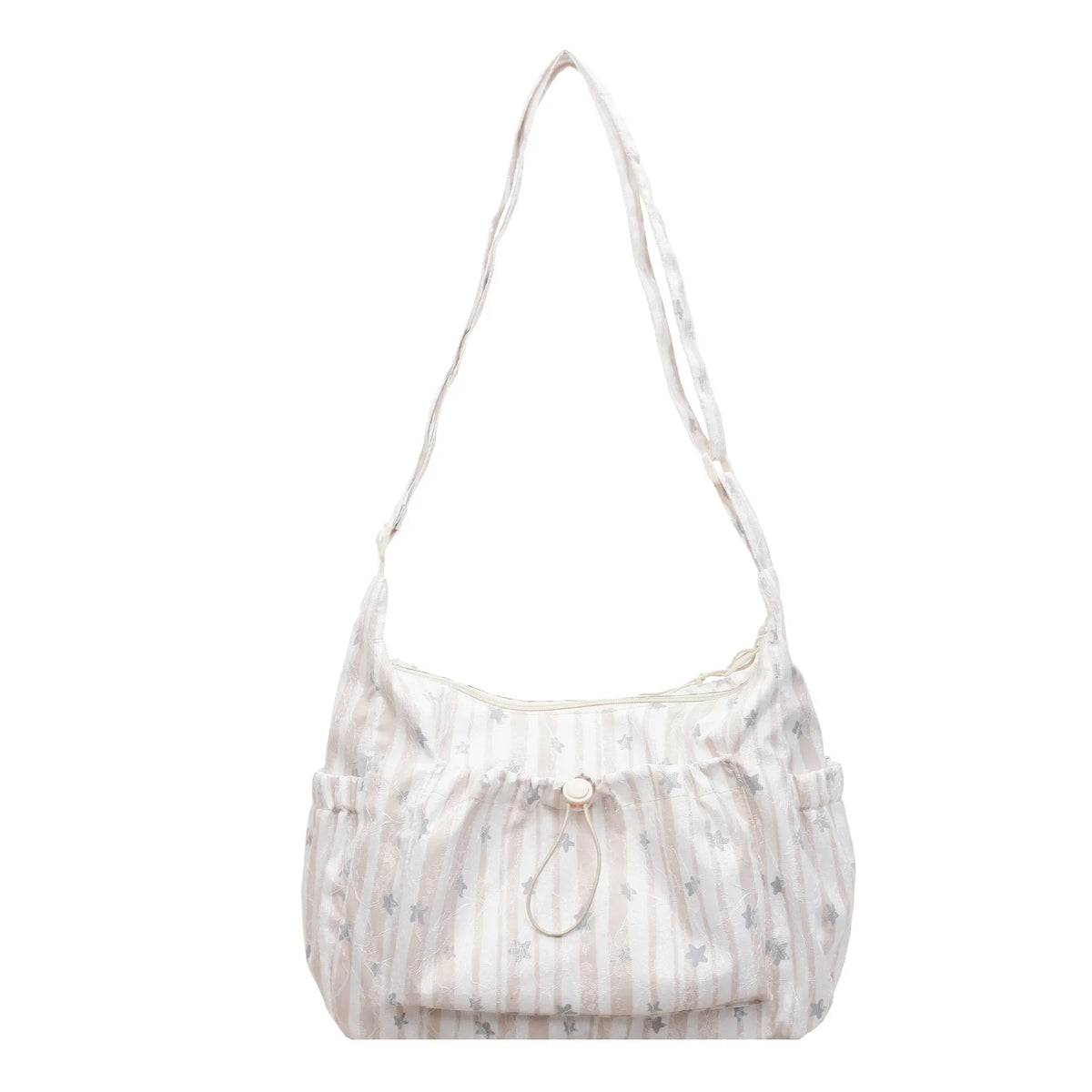 Japanese Minimalist Striped Canvas Dumpling Shoulder Bag