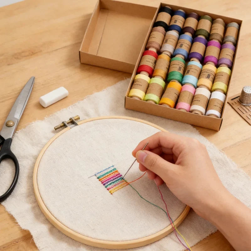 Polyester Sewing Thread Set 12/18/24 Colors – Small Spools Kit