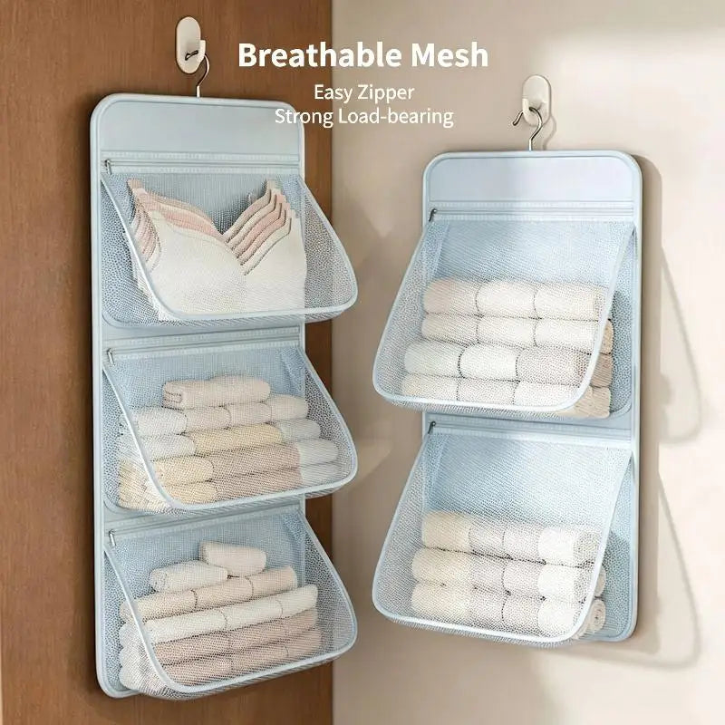 3-Tier Hanging Closet Organizer Bag | Breathable Mesh