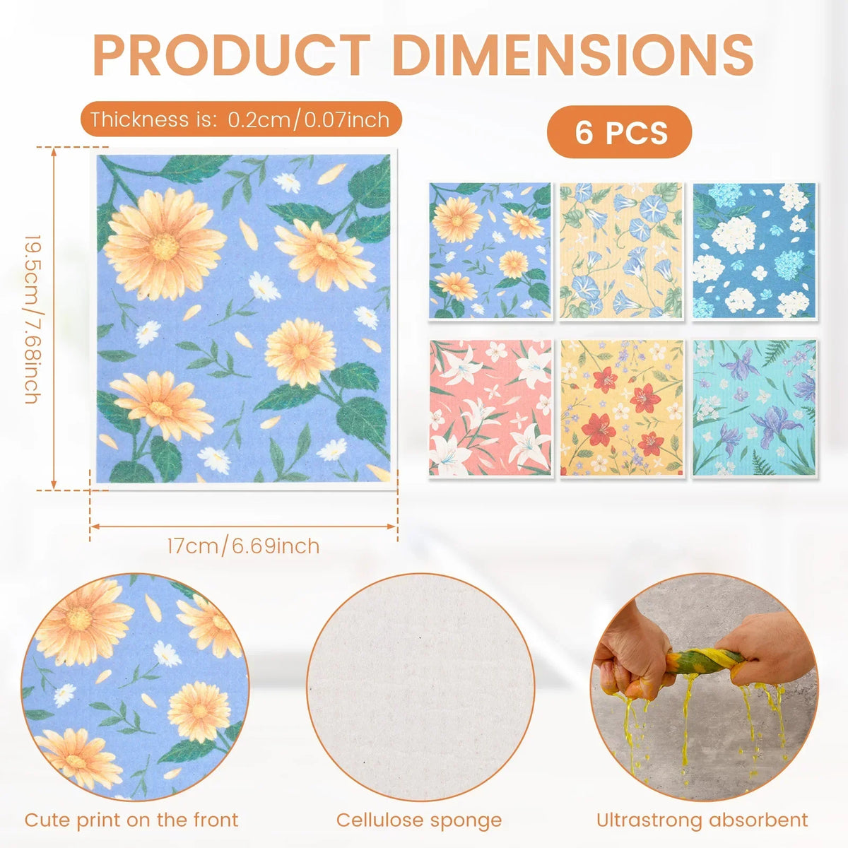 Swedish Dishcloths 6/8 Pack – Reusable Absorbent Kitchen Cloths