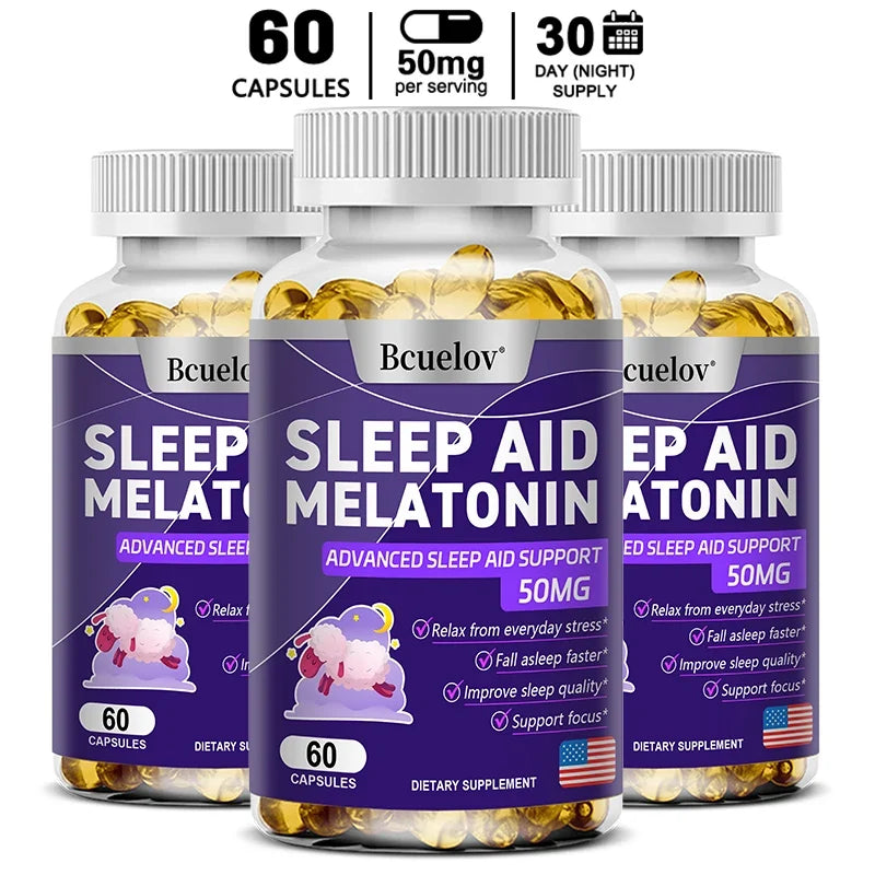 Melatonin Capsules + L-Theanine | Vegan, Non-GMO, Gluten Free