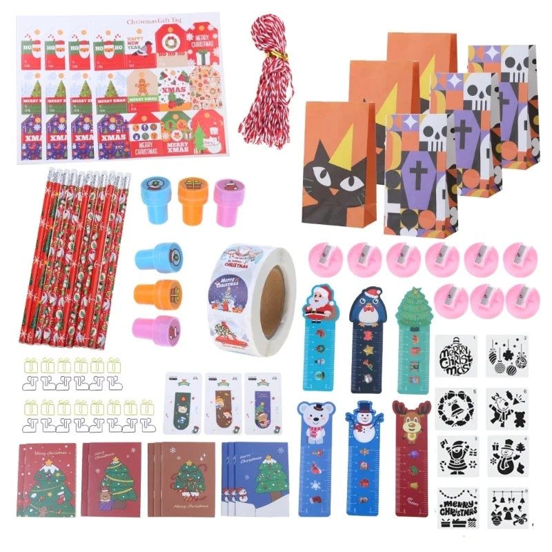 Kids Christmas Stationery Gift Set – 108–132 Pcs Pencils & More