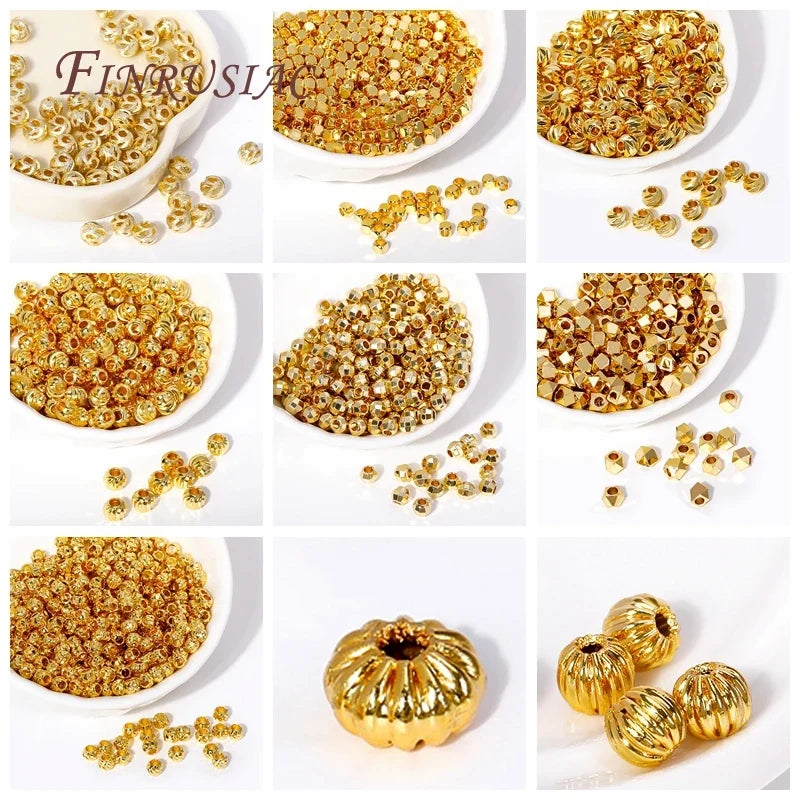 4mm 18K Gold Plated Brass Roundel Spacer Beads – DIY Jewelry