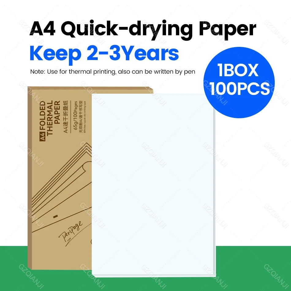 PeriPage A40 Folded A4 Thermal Paper 100 Sheets – BPA-Free
