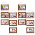4-Pack Triple Wall Hanging Collage Photo Frames – Rustic Wood