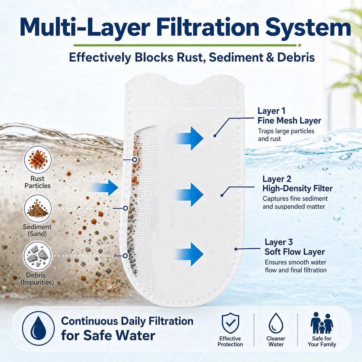 100Pcs Cotton Faucet Filter Bags – Anti-Splash Tap Water Purifier