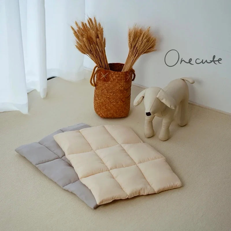 Flannel Pet Bed Mat – Soft Cotton Cushion for Dogs & Cats