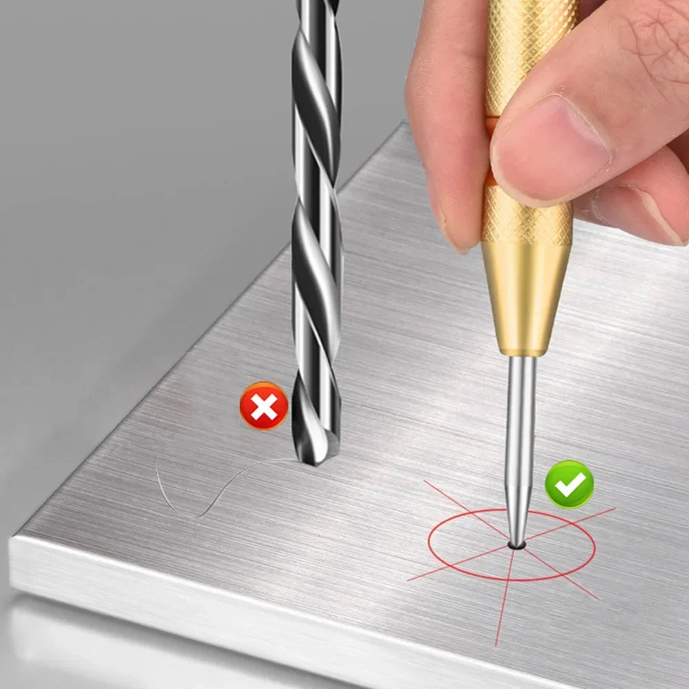 STONEGO Spring-Loaded Center Punch | Precision Drill Marker Tool