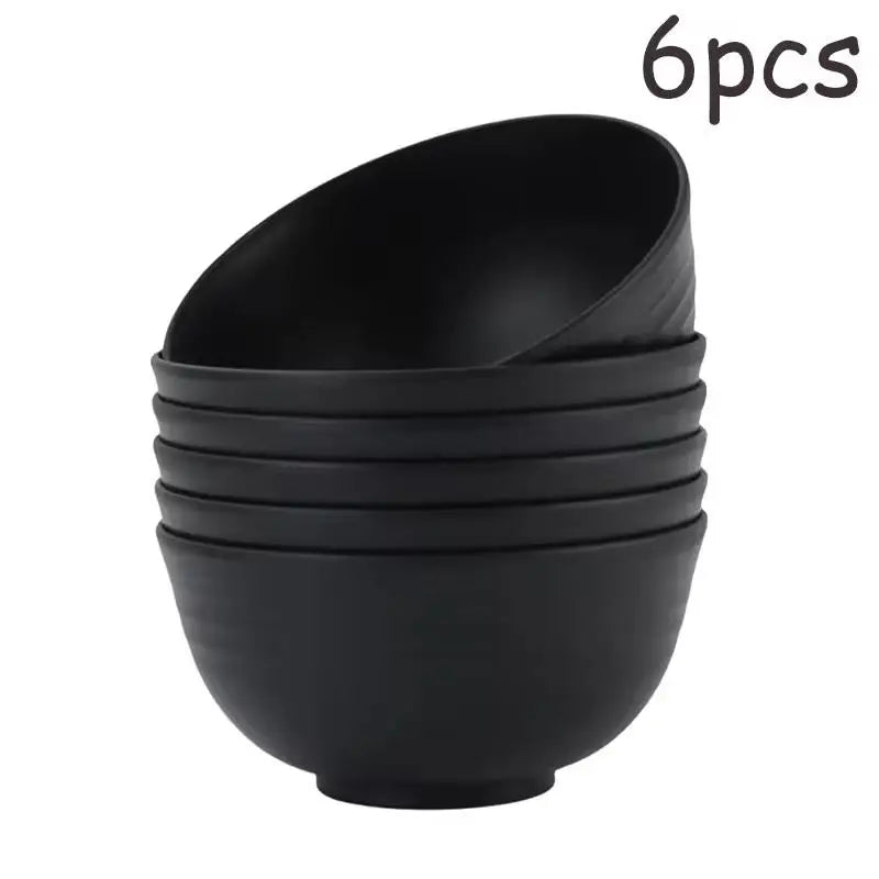 Unbreakable Black Plastic Salad Bowls 4/6/8 Pcs Microwave Safe