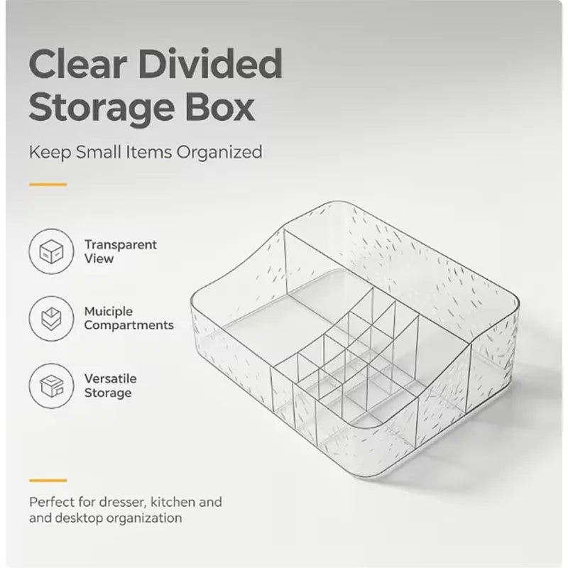 Water Ripple Acrylic Makeup Organizer | Multi-Compartment Holder