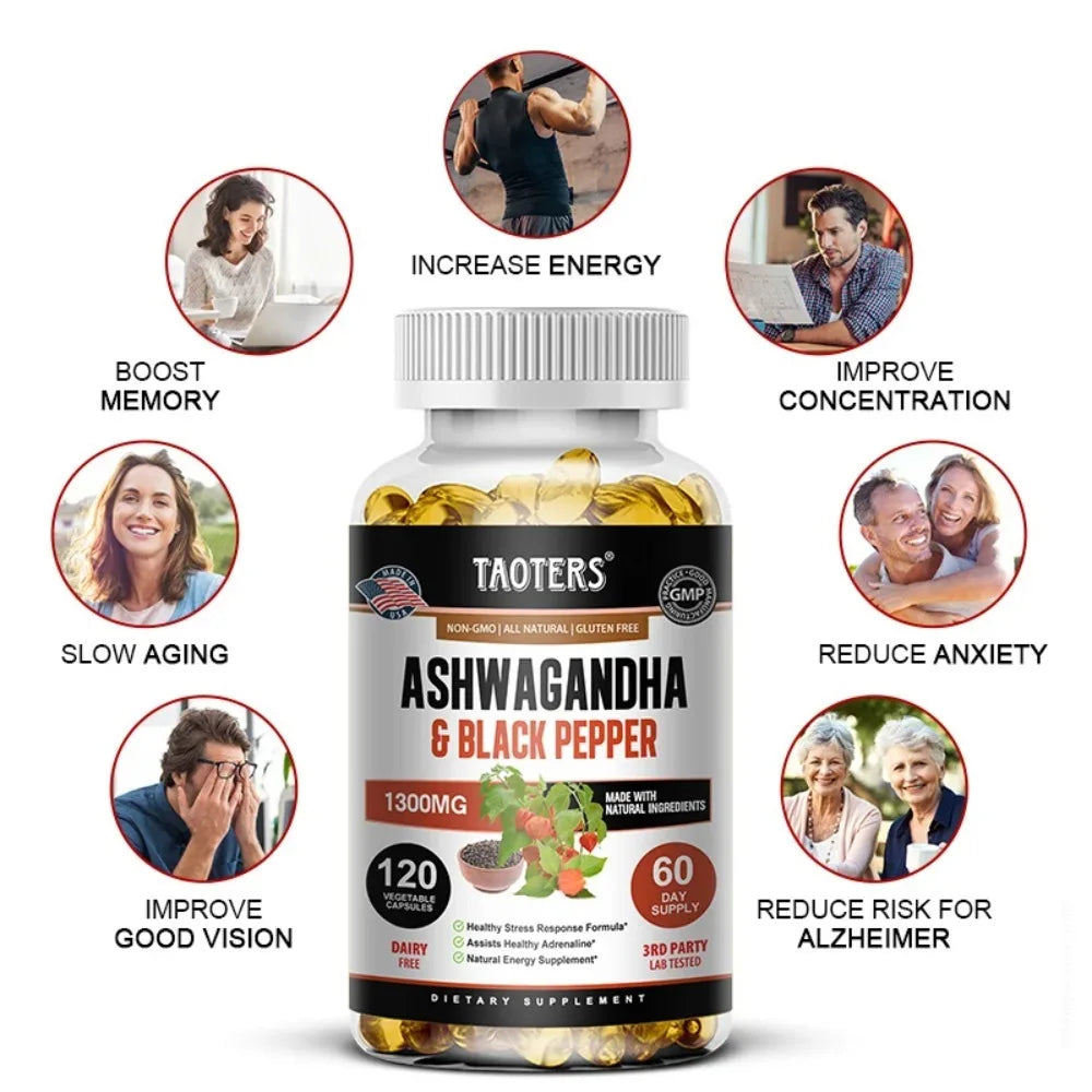 Ashwagandha Black Pepper Softgels – Sleep & Calm Support