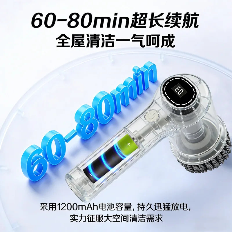 Cordless Electric Spin Scrubber with Replaceable Brush Heads