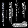 36Pcs Clear Acrylic Twisted Icicle Christmas Ornaments – 4 Sizes