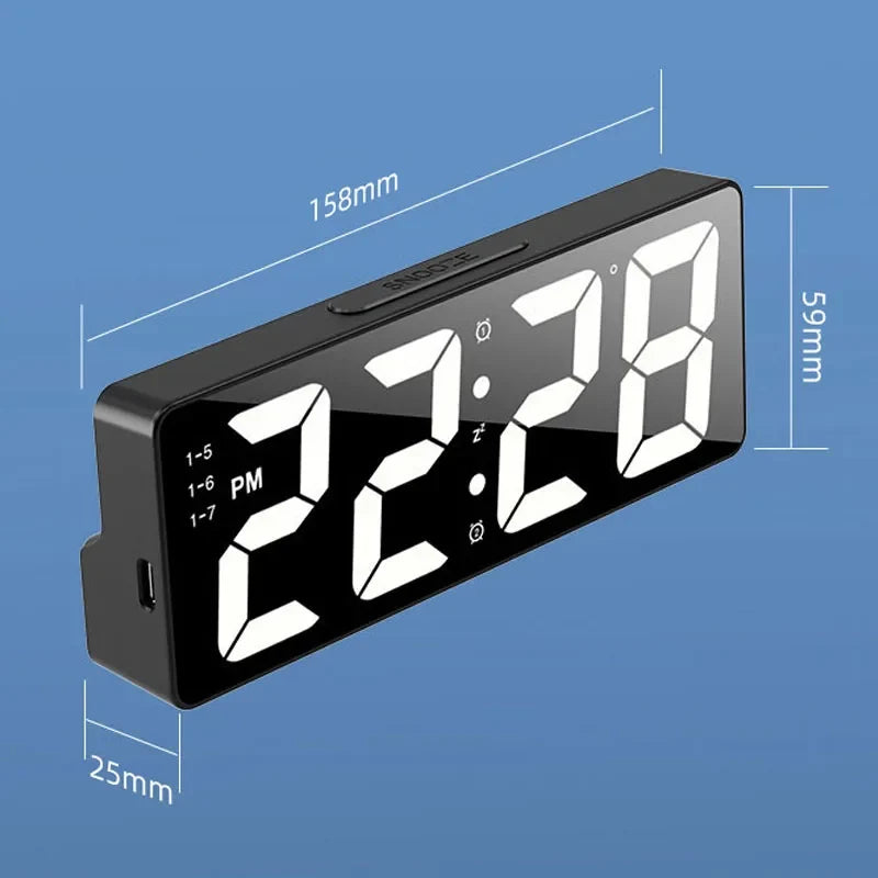 Voice Control LED Digital Alarm Clock – Dual Alarm & Night Mode
