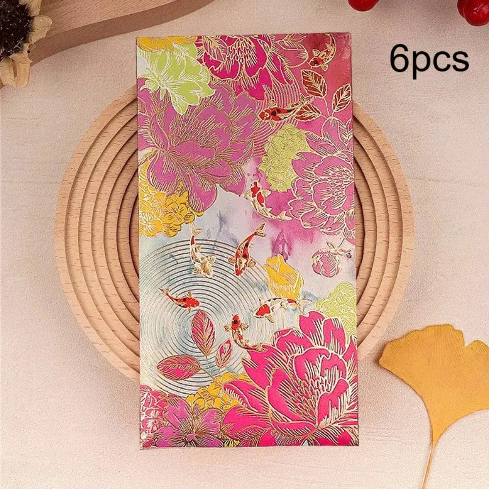 6pcs Floral Thank You Cards Golden Accents – Wedding & Birthday