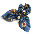 Chiffon Pearl Bow Hair Scrunchies – Women's Ponytail Holder