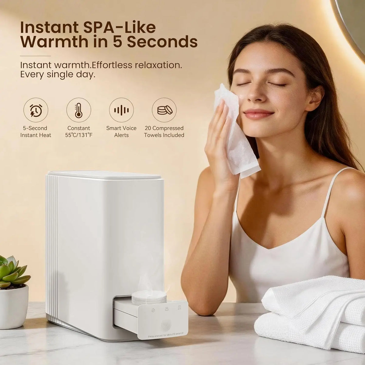 Smart Portable Electric Hot Towel Warmer & Dispenser
